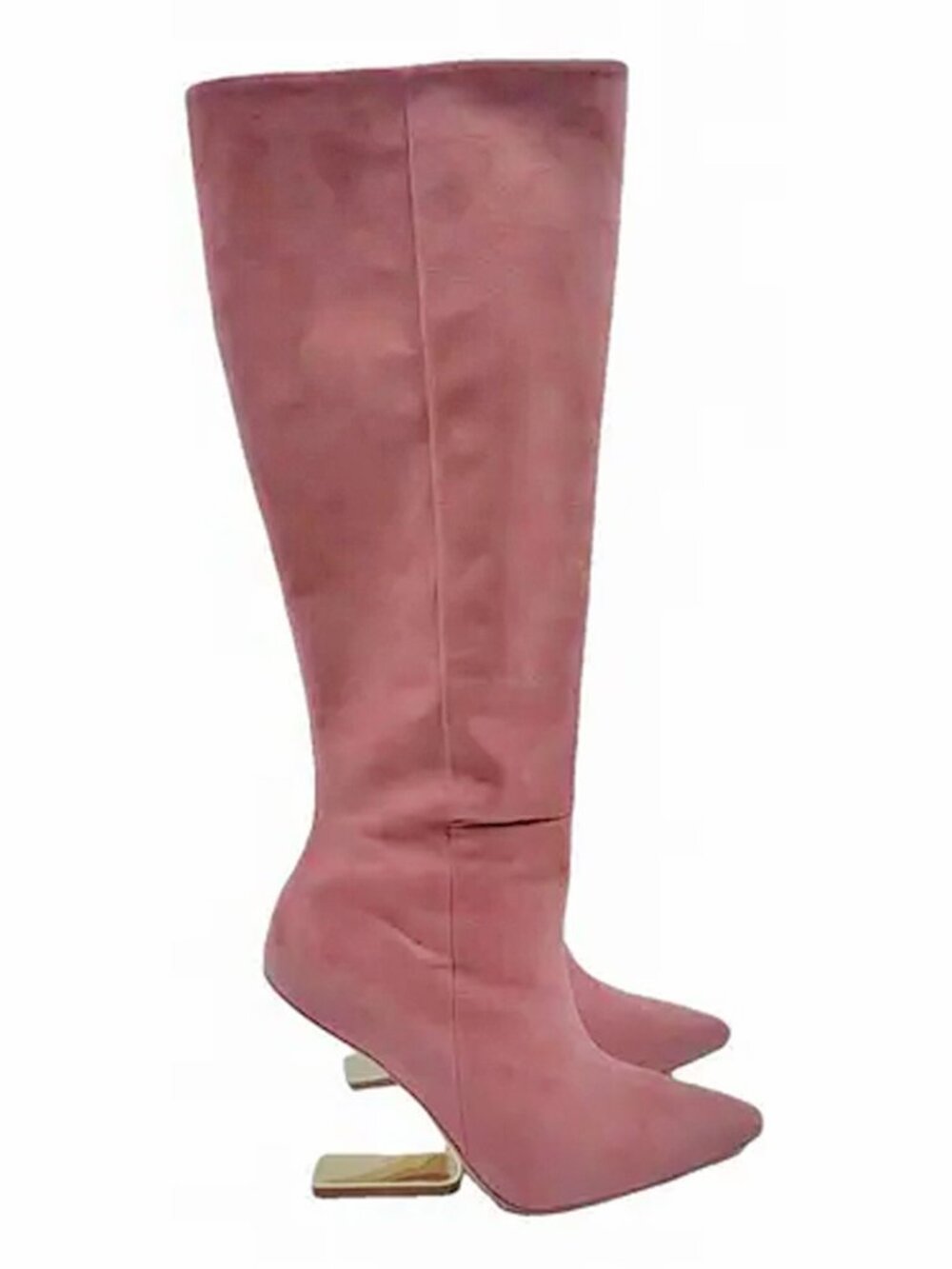 Cult Gaia Pink Suede Illusion Heel Boots Size 38.5